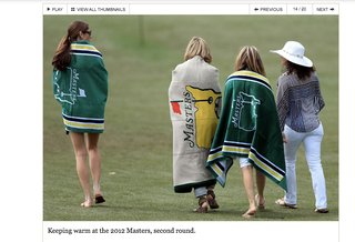 Illustration for article titled Golf Digest Is Running Creepy Photos Of Women Watching Golf Now
